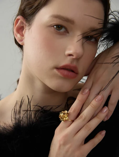 bague-fleur-acier-inoxydable